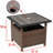 Oppice Square Wicker Outdoor Coffee Table With Umbrella Hole , 21'' in. W 21'' in. D