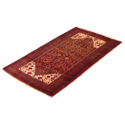 One-of-a-Kind Rectangle 3'2" X 5'11" New Age Wool Area Rug in Rust