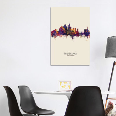 Philadelphia Pennsylvania Skyline Fall by Michael Tompsett - Wrapped Canvas Gallery-Wrapped Canvas Giclée