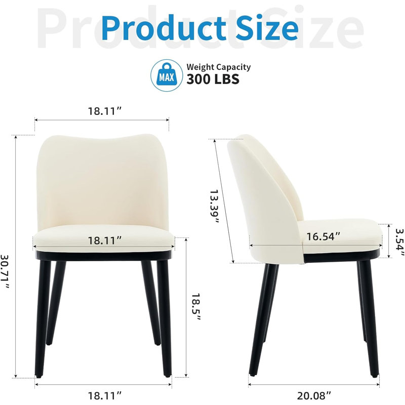 Side Chair in Beige, Beige