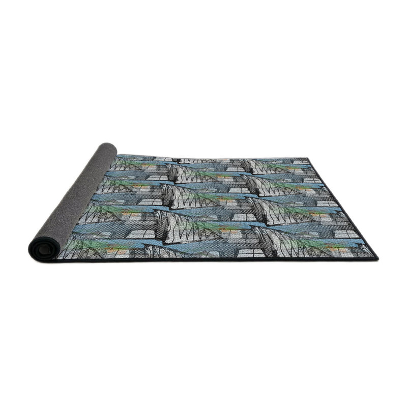 Tapis zone grise à motifs, Rond 6 pi