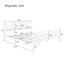 Structure de lit de tête de lit très grand en bois massif, sans sommier, noyer avec noyer, bois durable-746560089