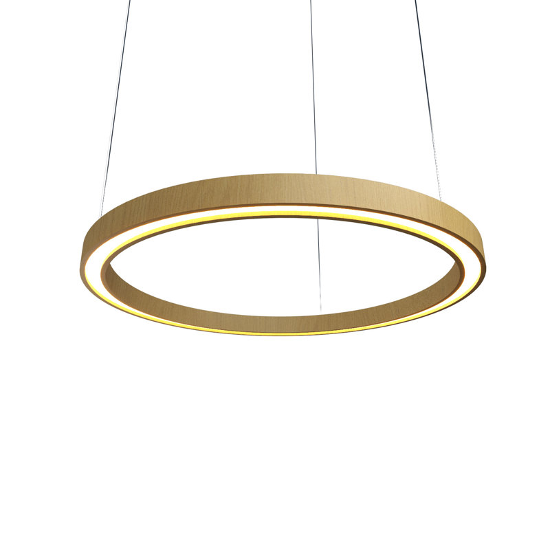 1 - Light Chandelier, Organic Gold, 1.57" H x 19.69" W x 19.69" D