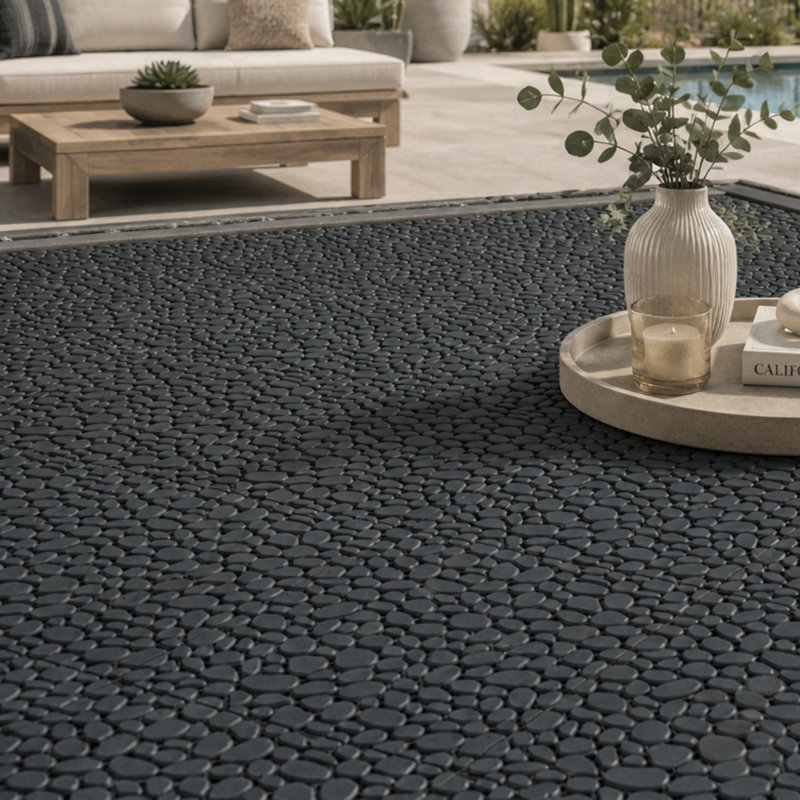 Carreaux de terrasse en plastique, Noir