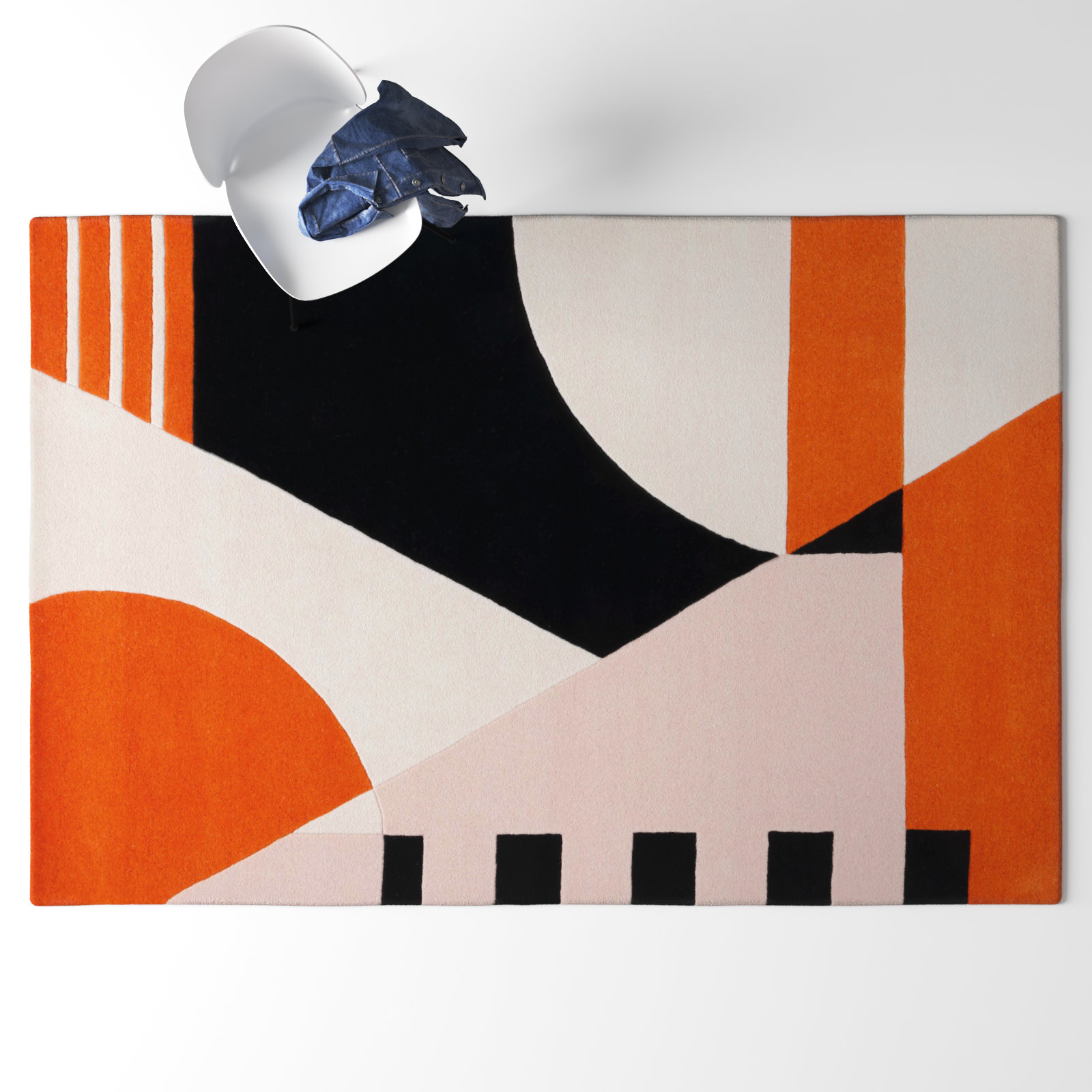 Hiro Rd863 Area Rug In Ivory / Rust, Rectangle 8' x 10'