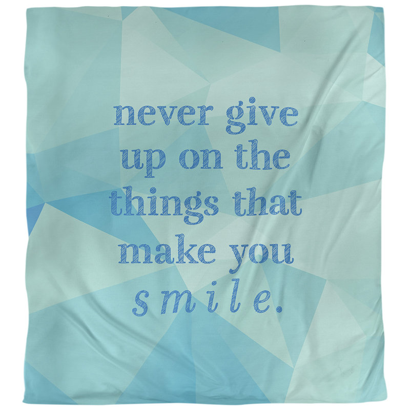 Housse de couette simple joie & perseverance quot, Bleu zircon, Housse de couette pour très grand lit