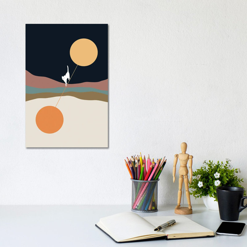 Cat Landscape LVI by Lim Heng Swee - Wrapped Canvas Print, 20.32 cm H x 30.48 cm W