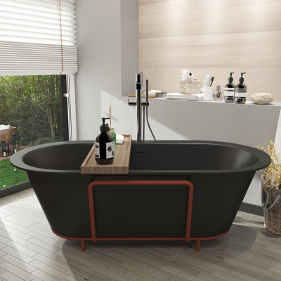 Baignoire de trempage autoportante en pierre 70,9 po x 35,4 po Hudson