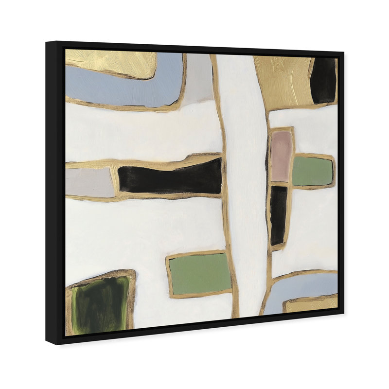 A Night With Klimt II Canvas Abstract Print by Oliver Gal, Black Frame, 12 x 12, 31"H x 31"W, Black Frame