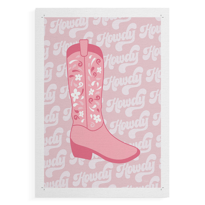 Botte rétro Howdy - impression sur toile seulement - non encadrée, H 12 po x l 8 po