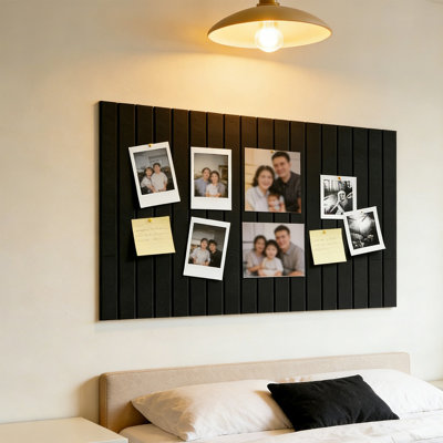 6 Pack Perpendicular Fluted Fabric Bulletin Board Peel And Stick No Nails Photo Note Pin Board For Home Office Living Room Entryway