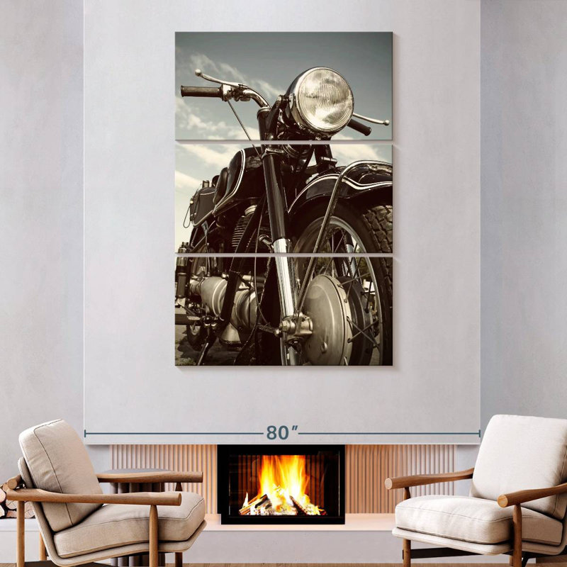 Mehar German Motorcycle, 74" H x 48" W