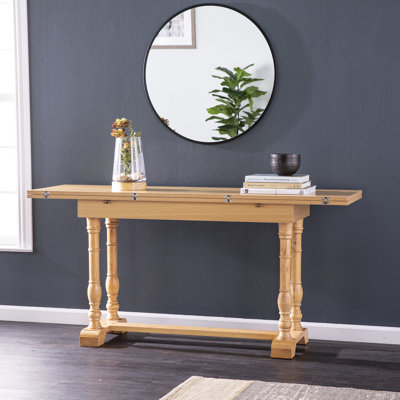Table de salle à manger à tréteaux en bois d'hévéa Pauling