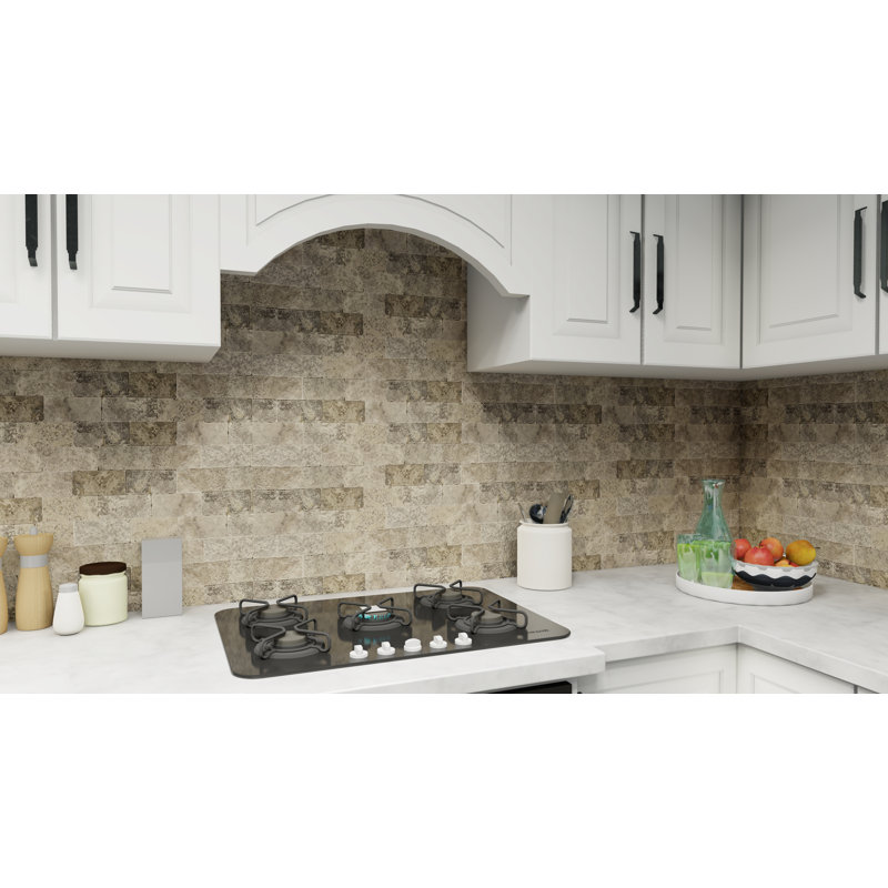Travertine 3" x 6" Natural Stone Look Subway Floor Use Tile