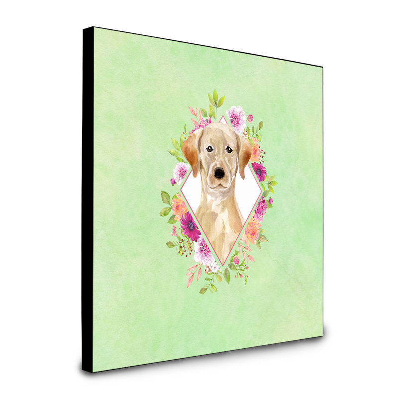 Panneau mural Dollman Flowers, Vert, Labrador beige