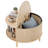 32'' Round Lift-Top Coffee Table with Tambour Sliding Door Storage-2058137055