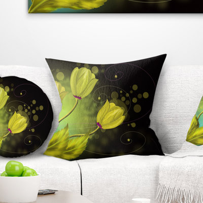 Coussin décoratif fleurs, carte de voeux