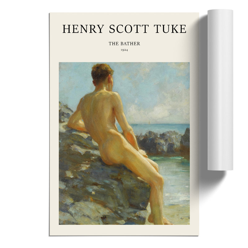 The Bather by Henry Scott Tuke - No Frame Print, 42cm H x 30cm W x 0.1cm D