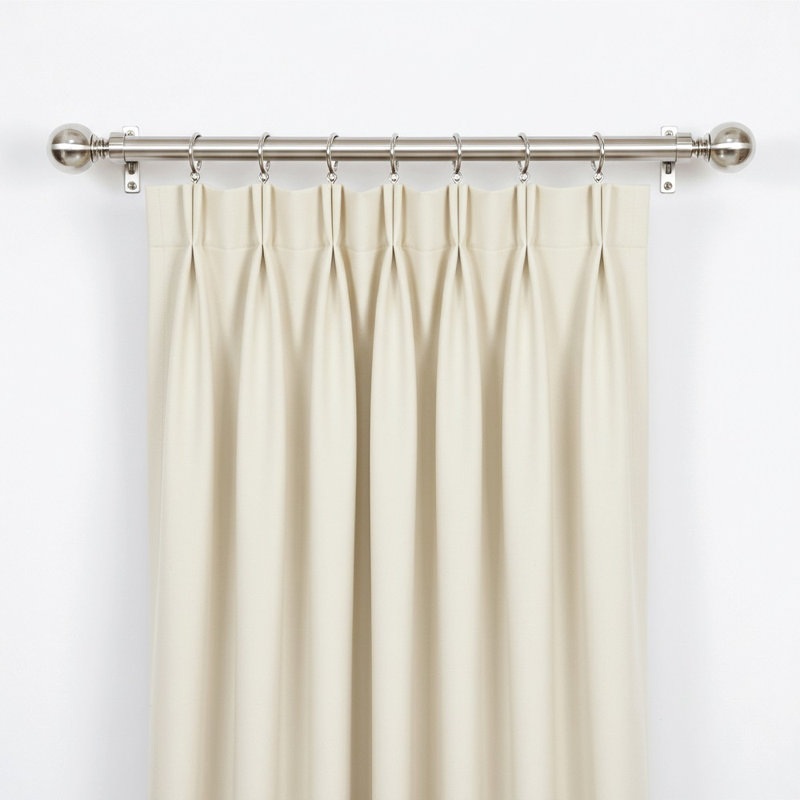  2.5cm Diameter Adjustable Tension Curtain Pole with Brass Fittings (Set of 2), Chrome, 1.88cm H x 127cm W x 5.5cm D