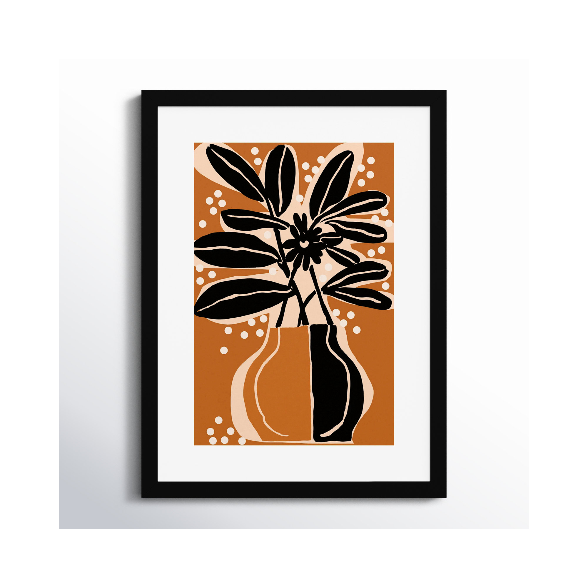 Ochre Still Life No 6 by Treechild Wood Framed Wall Art Print, 21" H x 16" W, Black