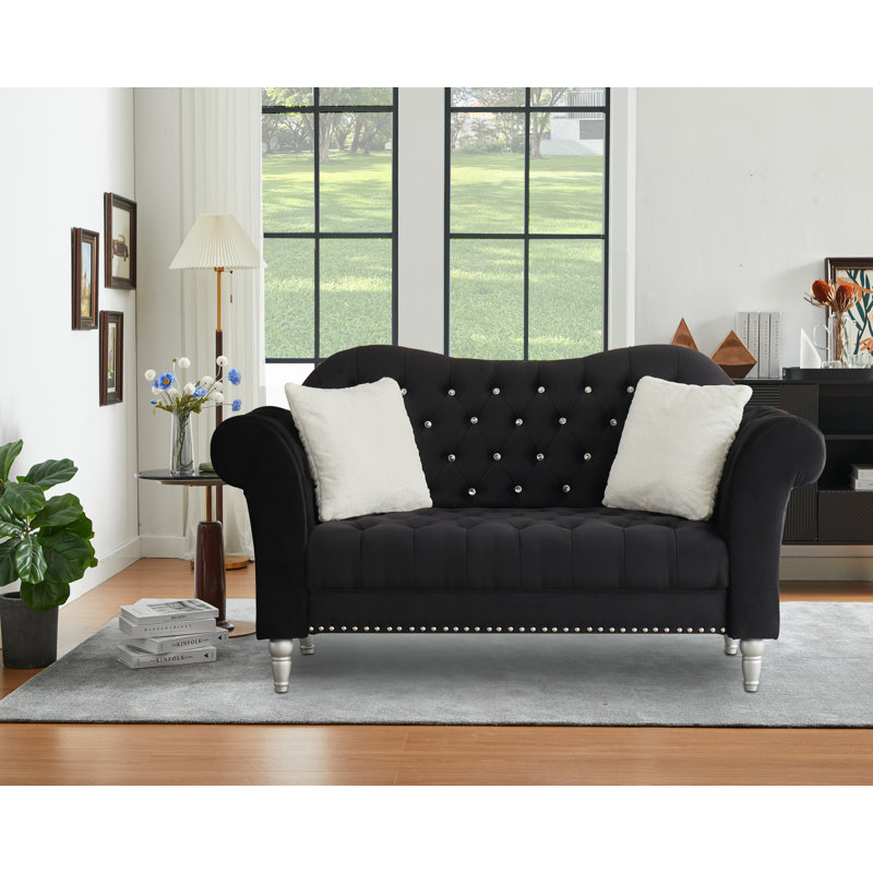 Canapé Chesterfield Josielyn, Noir
