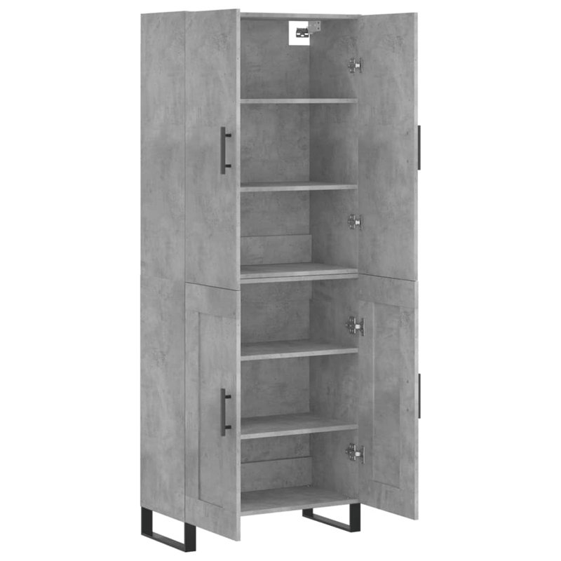 Muftah Highboard 69.5x34x180 cm Engineered Wood, Concrete Grey