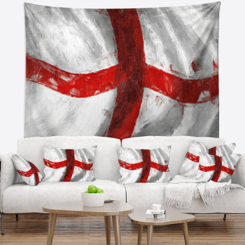 Drapeau de la tapisserie d'angleterre, H 68 po x l 80 po