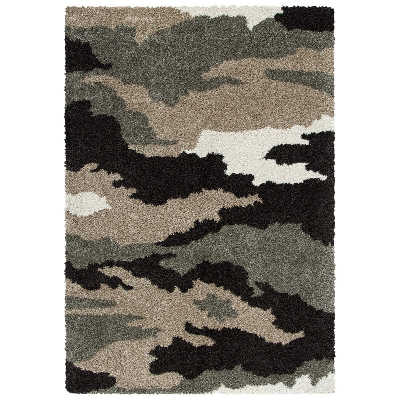 Millia Shag Performance Camouflage Rug, Rectangle 5'3" x 7'6"