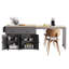 Îlot de cuisine avec table de salle à manger extensible, îlot de cuisine sur roulettes avec support à épices et 2 tiroirs-1596751317