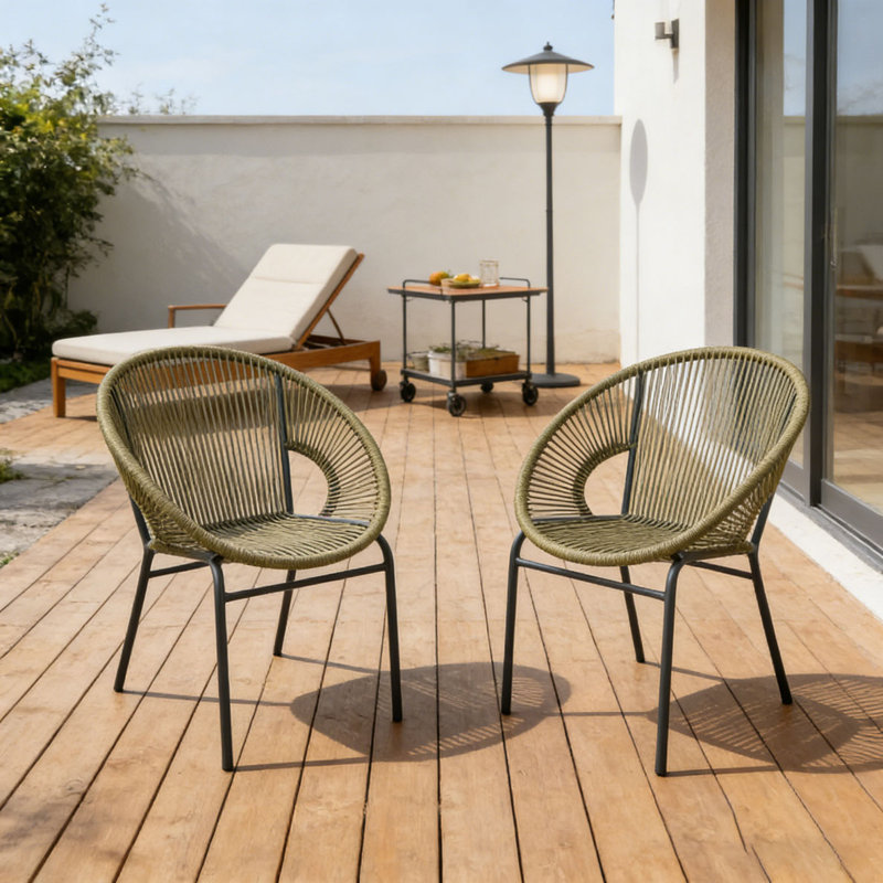 Chaise en osier pour l'extérieur, Vert