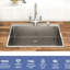 Évier de cuisine encastré 36 po à cuve simple de 36 po en acier inoxydable T 304 de calibre 16 avec conception en coin R10 pour la prévention de la rouille, drainage rapide en forme de X, revêtement et rembourrage, installation de drain incluse