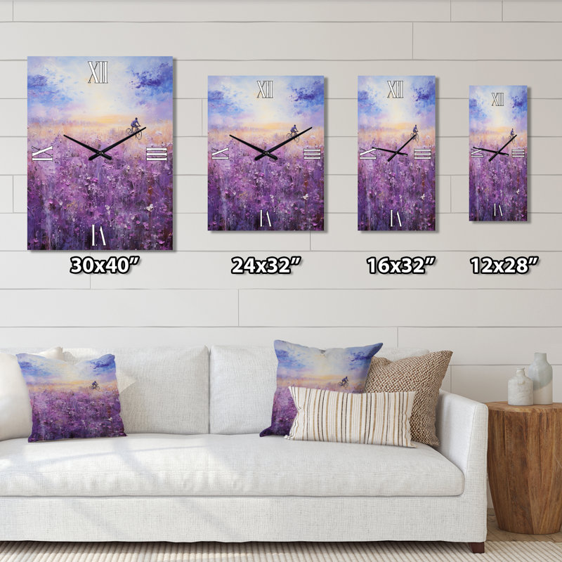 Violet Voyage - Horloge murale vélo, Petit