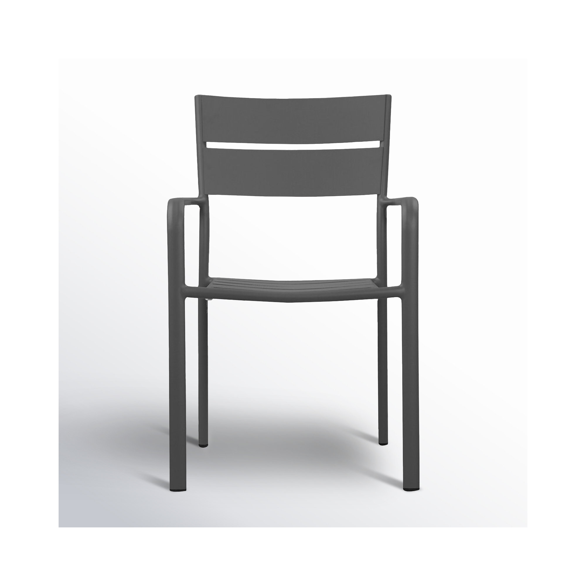 Ottie Premium All-Weather Wicker Outdoor Stacking Dining Armchair, Gray