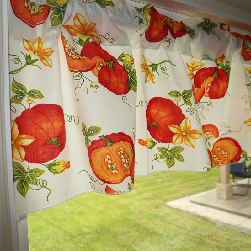 Cantonnière sur mesure en mélange de coton à motif floral l 58 po Channin, H 32 po x l 58 po