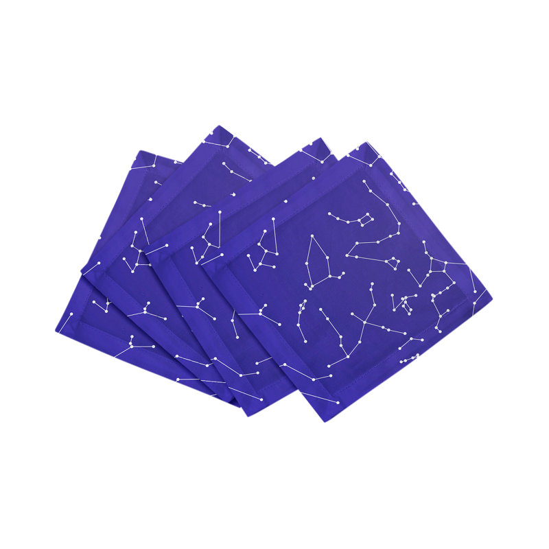 Constellations Stars Cotton Sateen Cocktail Napkins