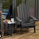 Harada 18 Inch Round Outdoor Side Table Adirondack Plastic/Resin Patio Side Table Weather Resistant End Table with Storage Shelf