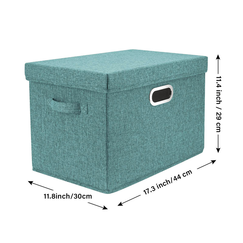 Ebern Designs Fabric Decorative Bin, Green