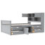 Base de lit plateforme capitaine avec bibliothèques de rangement et tablettes, quatre tiroirs-773330734