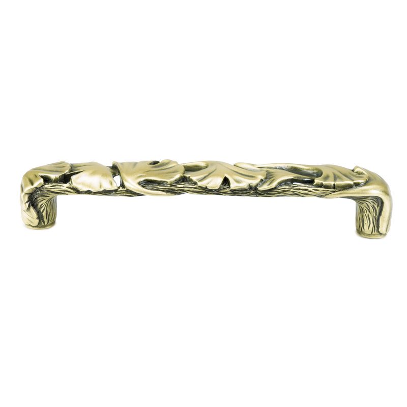 ARTS & CRAFT GINKGO 5" CENTER TO CENTER PULL IN BURNISHED PLATE, Brass