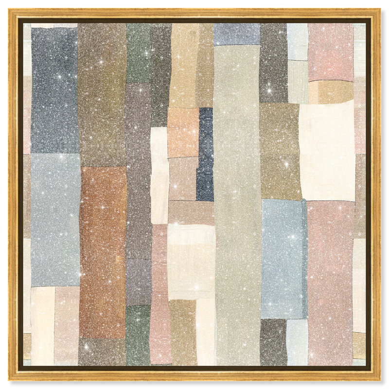 Woven Earthscape Canvas Abstract Print by Oliver Gal, Black Frame, 12 x 12, 13"H x 13"W, Gold Frame