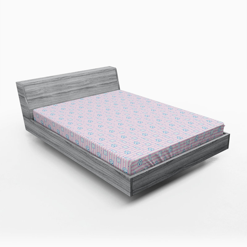 Microfiber Striped Fitted Sheet, Full Fitted Sheet