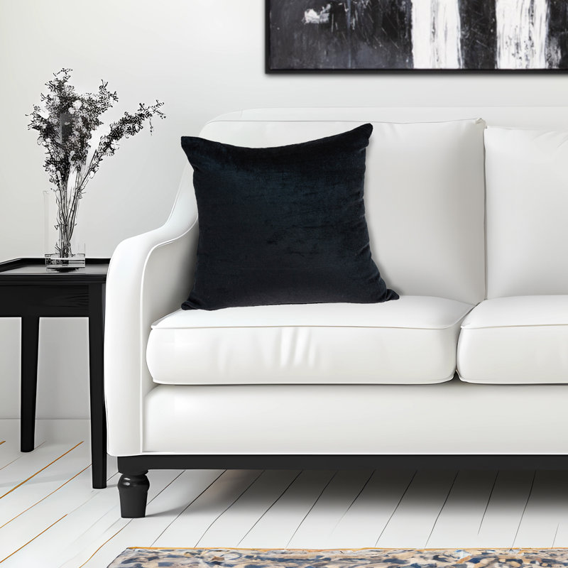 Housse et insert de coussin Topaz, Polyester / Bourre en polyester, Noir, 18 po x 18 po