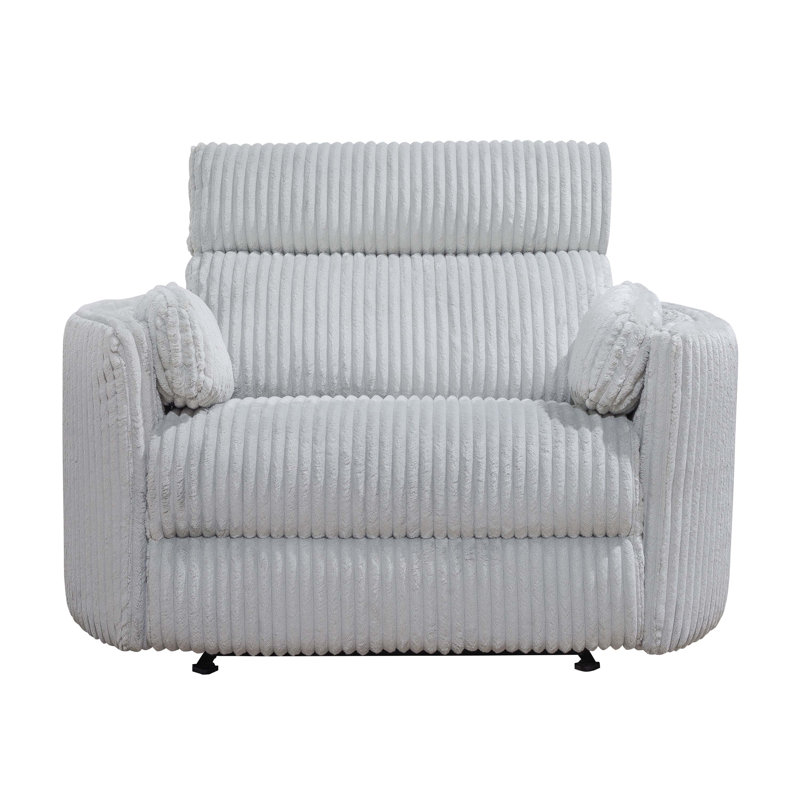Fauteuil inclinable électrique surdimensionné de 53 po Bre, Méga velours côtelé gris