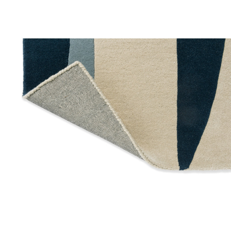 Torillo Hand Tufted Wool Abstract Area Rug in Sky/Cornflower/Ivory, Rectangle 6'7" x 9'2"