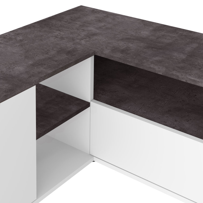 Elliott TV Stand for TVs up to 40", White/Concrete Look