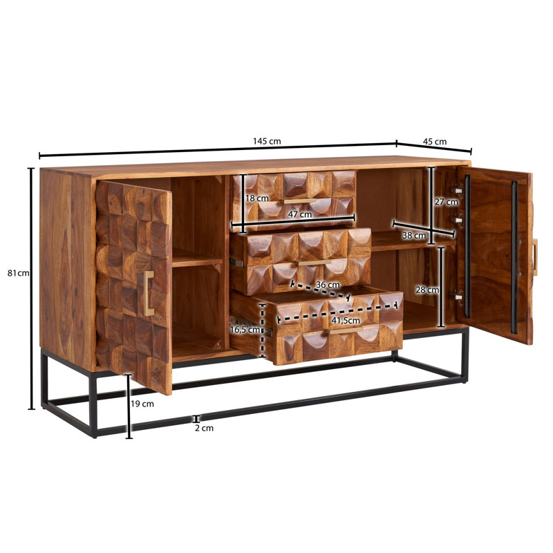 Norcliffe 145cm Solid Wood Sideboard