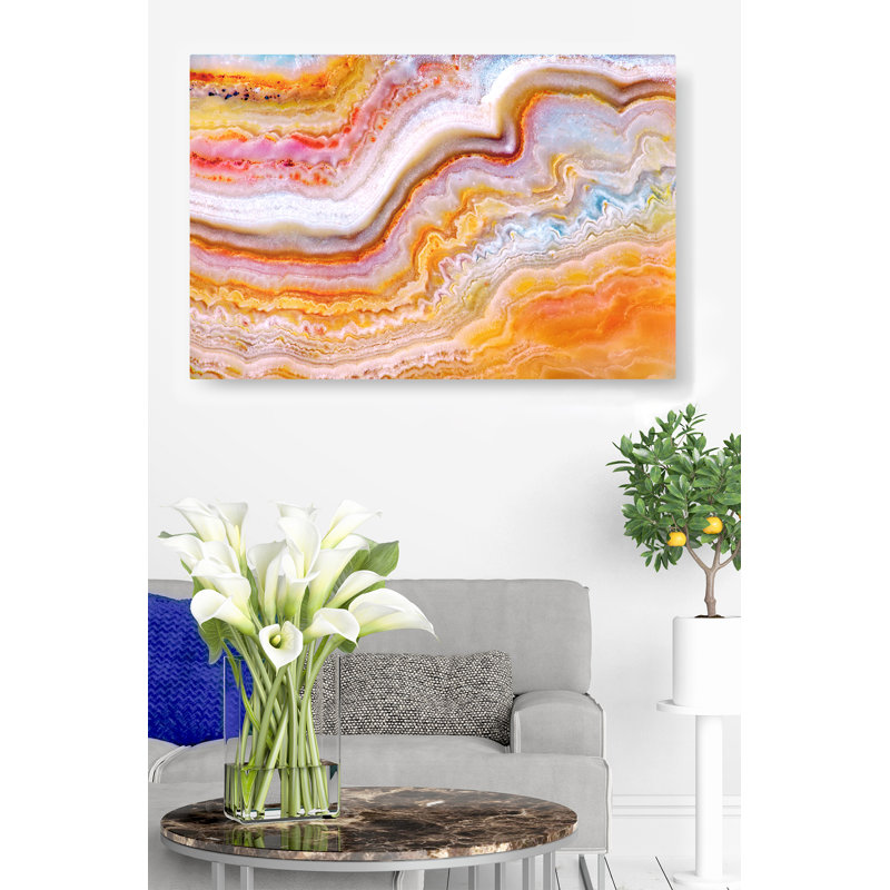 Aimal Great Orange Agate - reproduction d'art sur toile tendue, H 26 po x l 50 po x P 1,5 po