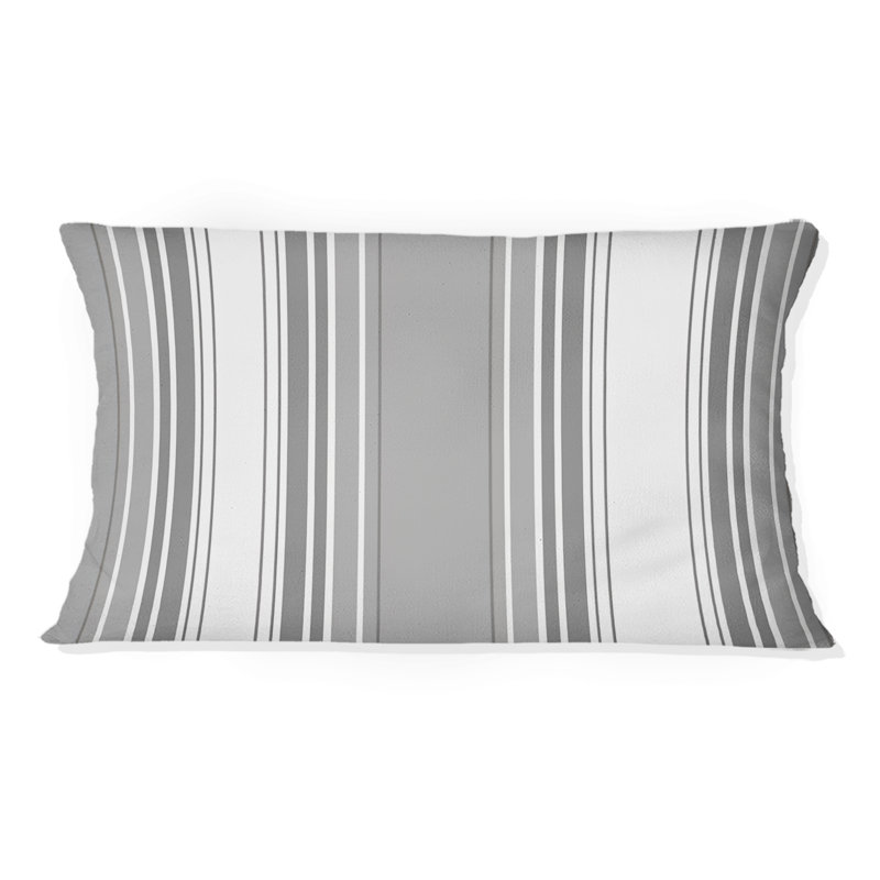 Coussin gris moderne à rayures fines