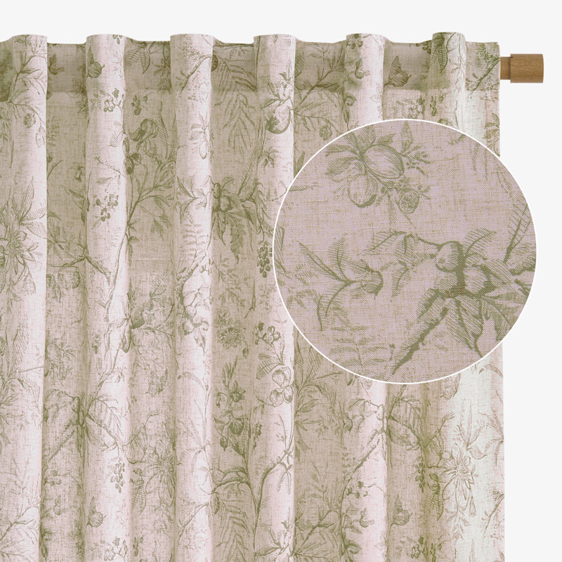 Paire de rideaux semi-transparents avec passe-tringle, L 50 po x L 96 po