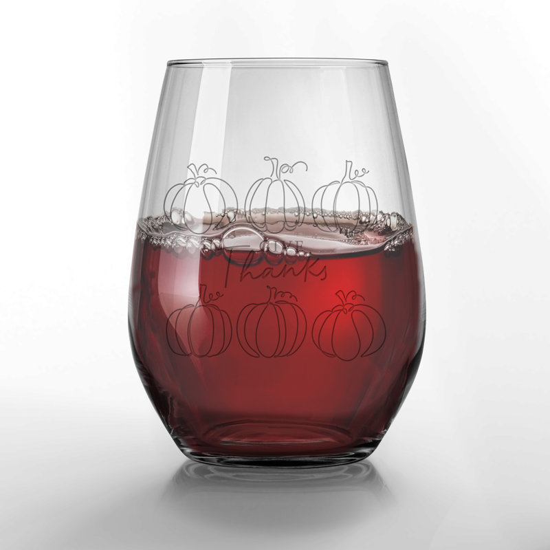 Verre à vin sans pied avec citrouilles
